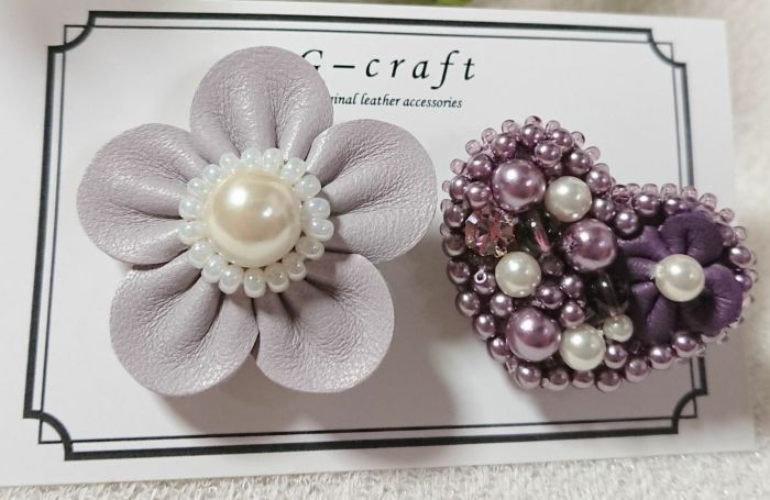 お花とハートのブローチセット【パープル系】 | 奈良新聞デジタル